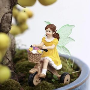 1 Fluorescent Winged Cycling Flower Fairy Outdoor Garden Decoration Bonsai Statue Family Gift