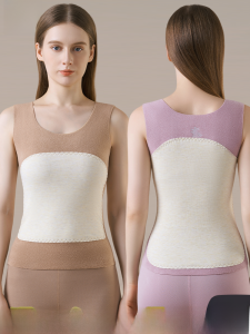 MiiOW | Thickened Womens Thermal Vest Cat Person Warm Belly Waist Protector Winter Inner Wear Fleece Lined Close Fit Underwear Top