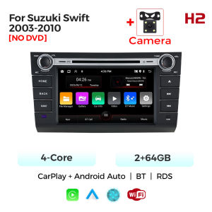 8 Inch 64GB Android Smart System Car Radio Multimedia Player Carplay Auto For Suzuki Swift 2003-2010 BT GPS RDS Rearview Camera