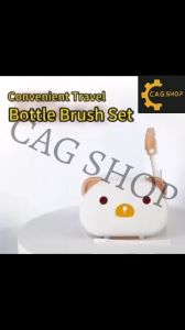 CAG SHOP Milk Bottle Brush Silicone Baby Bottle Brush Portable Bottle Brush Set Silicone Brush Head With Drying Rack