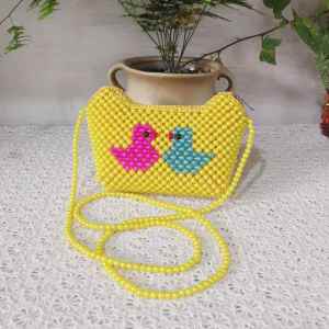 ZIYINGCHA | Child-friendly Handmade Beaded Bag Acrylic Pearl Chain