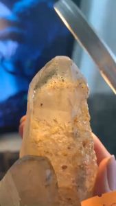 Cụm tinh thể đá Thạch Anh Smoke Quarzt ám khói có ưu linh và tóc vàng độc lạ năng lượng cao mã 398