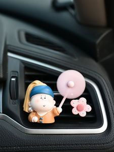 Pearl Earring Girl Car Air Conditioner Outlet Decorative Accessories Desktop Decoration Creative Synthetic Resin Handmade Craft