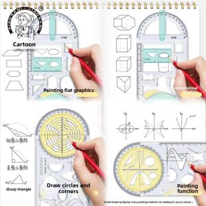 MONLEYTA | Rotatable Multifunctional Drawing Ruler For Primary And Secondary School Mathematics Geometry Shapes High School Geometry Set