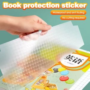 10 Sheets Transparent Self-Adhesive Book Wrap Protective Cover Film Diamond Wrapper Waterproof Protective Cover S/M/L