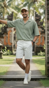 Celana Pendek Pria Enzo Warna Biru Pastel – Bahan Katun Premium Nyaman Dipakai