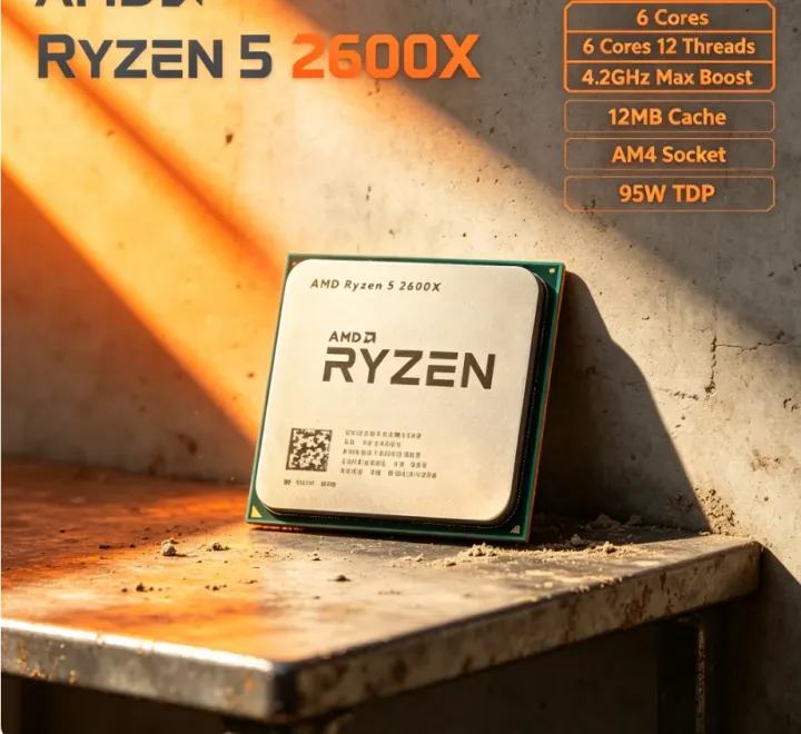 AMD | AMD R5 2600X 12nm AM4 Desktop Processor 6C12T 95W TDP 4.2GHz Boost For DIY E-Sports Gaming Assembly PC Without Stock Cooler