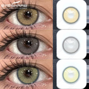 EYESHARE 1Pair Colored Pupils Lens Makeup Green Contact Lenses Beauty Colored Pupils Cosmetic Brown Natural Pupils Lenses Yearly