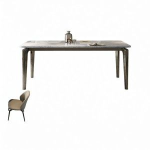 Natural Marble Luxurious Modern Simple Italian Rectangular Dining Table