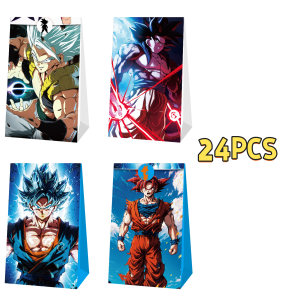 Bandai | Dragon Ball Party Gift Bag Set - Anime Goku Gift Bags with Stickers Birthday Party Gift Bags Decorative Candy Bags