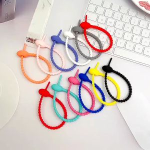 Pengikat Kabel Serbaguna 17cm & 20cm - Tali Kabel Pengikat Headset Tali Kabel Pengikat Snack Ganci Silikon Multifungsi Lucu