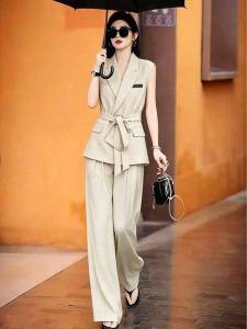 LIANGYILAILIN | Elegant Spring Suit Set with Belt for Business Wear