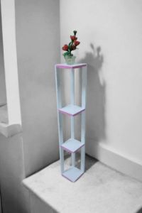 rak sudut ruangan 4 susun elegant dan hemat ruangan - tinggi 122cm (variasi warna mix dan warna full)