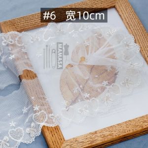 Handmade Beaded Double Color Gold Thread Lace Trim Fabric Accessories for Lolita Pearl Clothing Home Sewing DIY Materials