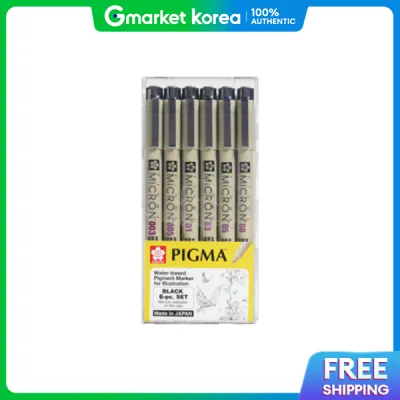 Sakura Pigma Micron Black 6-Piece Set