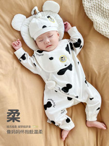 Miaobei Qin Spring Autumn Newborn Baby Romper Cow Fleece Warmth Baby Clothes Crawler Suit Newborn Spring Fashion Cotton Polyester Elastic Fiber