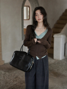 seemon | Đồ Knitwear Thời Trang Giả Hai Mảnh Dáng Ôm