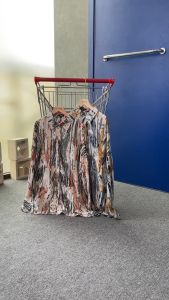 Ixora Namu Oversized Shirt - Kemeja Wanita Oversize Lengan Panjang Motif Abstrak