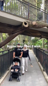 BEIGE Stroller Bayi 1-Tombol Lipat Portabel Travel Ringan Mudah Dibawa Cocok new baby