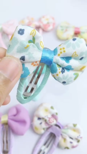 Jepit Rambut Pita Anak Perempuan Motif Bunga Lucu Jepitan Pita Kecil isi 2 pcs Aksesoris Hiasan Rambut HHG