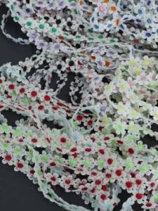 3yards/lot 1.5cm Polyester Water Soluble Lace Trim Fabric Flower String For DIY Garment Hair Ornaments DIY Craft Decorations