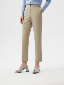 Spring 2024 Lancy High Waist Straight Leg Pants Womens Professional Commuter Nine Point Suit Pants Polyester Spandex Blend