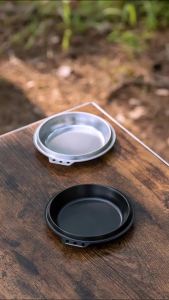 Campingmoon | CAMPINGMOON S-SD Thickened Stainless Steel Fry Pan Deep Snow Puller Bowl Lid Camping Dish Dip Dish for Outdoor Cooking