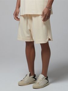 Loose Fit American Street Hip Hop High Street Split Five Shorts Men Summer Trendy Brand Casual Pants Breathable Cotton Youth Popular