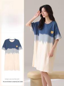 MiiOW | Pure Cotton Catwoman Sleepwear Womens Short Sleeve Home Clothes Nightgown With Chest Pad Cute Girl Summer Clothing