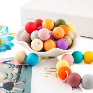 30/50pcs ใหม่ 19 มม.ซิลิโคนรอบลูกปัดสําหรับเครื่องประดับ DIY สร้อยข้อมือสร้อยคอพวงกุญแจปากกาฯลฯ Handmade อุปกรณ์เสริม