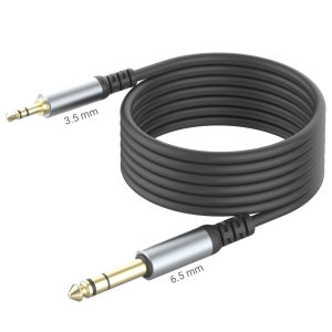 3.5mm 1/8\" Male to 6.35mm 1/4\" Male TRS Stereo Audio Cable Jack for Guitar, Laptop, Home Theater Devices, Speaker and Amplifiers