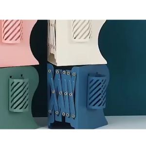 Rak Buku Lipat Adjustable Rak Buku Fortable Teleskopik Rak Buku Untuk Penyimpanan Desktop 166*132*9cm