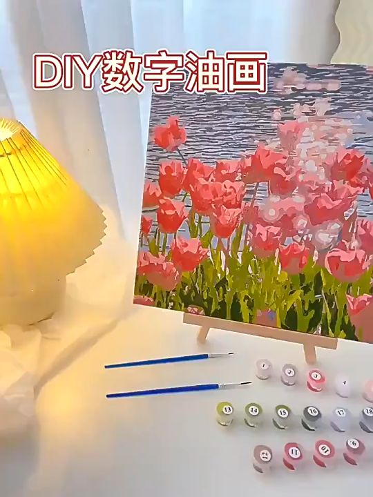 🔥[มีเฟรม] ระบายสีตัวเลข 20x20cm เซ็ตครบ! ภาพอะคริลิก+แปรง3ขนาด 👶 ...