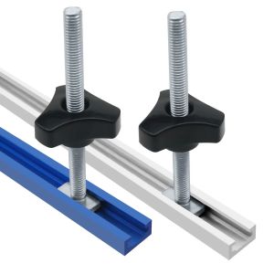 500MM Double-Cut Profile T Track and T Bolt Knob Miter Track Sliding Nut T-Slider T Slot Universal T Track for Woodworking