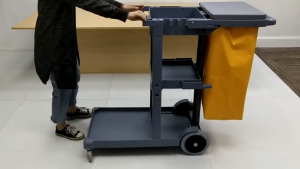 Commercial Housekeeping Janitorial Cleaning Cart Trolley Cart Heavy Duty with Vinyl Bag