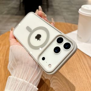 Luxury Transparent Phone Case For iPhone 17 Air 16 15 14 13 12 Pro Max 11 Magnetic Wireless Charge Clear Cover For Magsafe Case