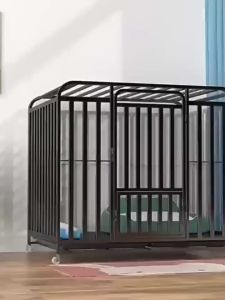 New Large Dog Cage with Interactive Skylight Galvanized Tube Reinforcement and 4 Wheels - Chew Proof & Bully Breed Proof