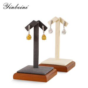 Yinbeini Earrings Display Stand Stud Earring Storage Holder Wooden Jewelry Organizer SM047