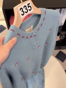 Áo Len Cardigan Dệt Kim Cổ Tròn Đan Tay Bằng Lông Cừu Cọp Mềm Mại Chất Lượng Cao Cho Nữ Mùa Đông Phong Cách Hàn Quốc