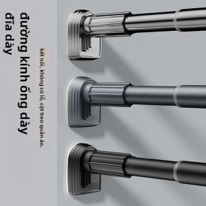 Thanh Rèm Tắm Bằng Thép Không Gỉ Có Thể Điều Chỉnh Giá Phơi Quần Áo Dạng Kéo Dài Không Cần Khoan Thân Kim Loại Thân Thiện Với Môi Trường Cho Phòng Giặt Và Phòng Tắm