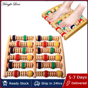 Hengfa Lina 5/6 Hàng Bằng Gỗ Con lăn mát xa chân Bấm huyệt đệm Yoga Cơ Thể con lăn massage Sức khỏe Điều Trị chăm sóc bàn chân Massager