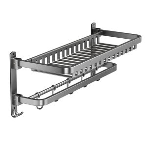 WEIMEIYUAN | Wall-mounted No-drilling Towel Rack with Large Basket