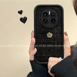 New Ins Style Women Mete70Pro Full Cover Huawei Mate70 Silicone Phone Jacket Protects against Falls Black Camellia Design