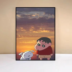 KAYOU | Bộ Tranh Kim Cương Tự Làm Crayon Shin-chan Tranh Dán Đầy Đủ Cảnh Hoàng Hôn Cầu Vồng Anime Đồ Thủ Công Trang Trí Nhà Cửa Quà Tặng