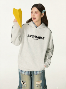Gbiaior | American Casual Letter Print Hoodie Sweater