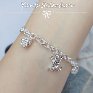 🔥PROMO🔥Original 925 Pure Silver Sparkling Charm Bracelet** Gelang Tangan**纯银925手链
