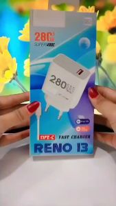 Charger For OPP RENO 13 Super VOOC 280W Batok Adapter + Kabel USB Support Fast Charging For Android