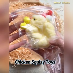 Squeeze Toy Chicken TPR Cute Soft Fluffy Decompression Anti Stress Relief Squishy Toys Mainan Squishy Picit Lembut 解壓玩具