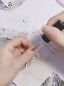 Aurora Laser Love Star Sticker Nail Art Hiasan Kuku Nail Stiker Decoration Dekoratif