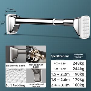 WEILAISHI | No-Drill Freestanding Ceiling Mounted Adjustable Clothes Drying Rack